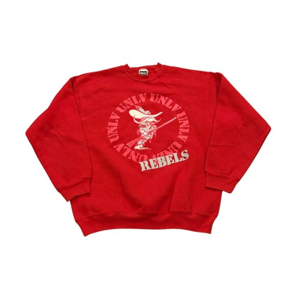 Vintage 90's UNLV Rebels Crewneck Tultex Superweight Sweatshirt Red Men's XL - Picture 1 of 7